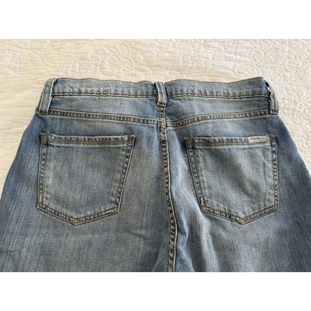 Eddie Bauer Boyfriend Midrise Straight Lined With Tan & White Flannel Size 4P - Picture 6 of 6